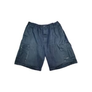 OP Ocean Pacific Shorts Sz L Black Cargo Cotton Casual Logo Outdoor Surf Za1-19